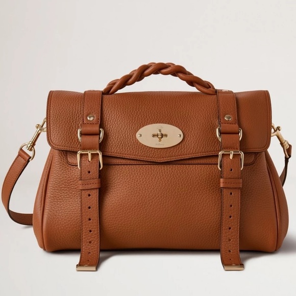 Mulberry 'Alexa' in Chestnut Heavy Grain Leather Bag - MSRP $1595 - BNWT - Picture 1 of 7